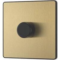 BG Evolve PCDSB81B Satin Brass 1 Gang 200W Switch-Black Insert