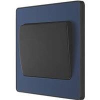 BG Electrical Evolve Single Light Switch, 20A, 2 Way, Wide Rocker, Matt Blue