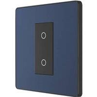 BG Electrical Evolve Single Touch Dimmer Switch, 2-Way Secondary, 200W, Matt Blue