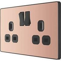 BG Evolve PCDCP22B Polished Copper 2 Gang 13A Switched Socket Outlet