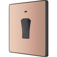 BG Electrical Evolve Double Pole with LED Indicator Switch, 20A, Polished Copper