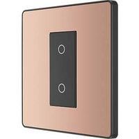 BG Electrical Evolve Single Touch Dimmer Switch, 2-Way Master, 200W, Polished Copper