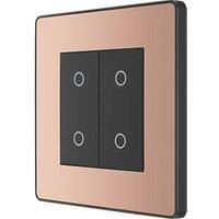 BG Electrical Evolve Double Touch Dimmer Switch, 2-Way Secondary, 200W, Polished Copper