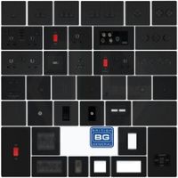 BG Screwless Flatplate Matt Black Switches & Sockets Full Range Black Inserts