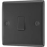 BG Electrical Nexus Metal Single Switch, 2 Way, 20A, 16AX, Matt Black