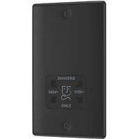 BG Electrical 115- and 240-Volts Dual Voltage Shaver Socket, Matt Black