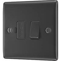 BG NFB50 Nexus Metal Matt Black 13A Switched Fused Spur Unit
