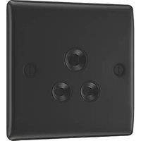 Nexus Metal Matt Black Single Round Pin Unswitched 5A Socket (Black Insert)