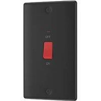 BG Electrical Double Pole Large Cooker Control Unit with a Power Indicator, 45 Amp, Matt Black