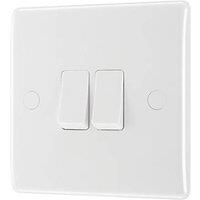 British General 800 Series 20A 16AX 2-Gang 2-Way Light Switch White (605PM)