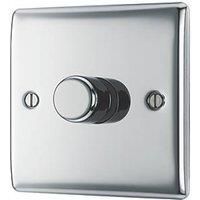 British General Nexus Metal 1-Gang 2-Way LED Dimmer Switch Polished Chrome (778PM)