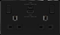 BG Screwless Flatplate Matt Black Switches & Sockets Full Range Black Inserts