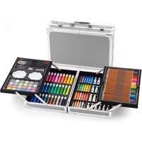 145pc Artists Aluminium Art Case Colouring Pencils Painting Set Childrens/Adults