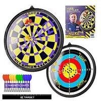 Target Darts Luke Littler Magnetic Dartboard Set for Kids | Player Edition ‘The Nuke’ Double Sided Magnetic Dart Board Game Set with 12 Magnetic Darts for Children | Indoor & Outdoor Use
