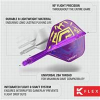TARGET Darts Luke Littler World Champion K Flex Flights and Shaft System, No.6 | The Nuke 2025 Edition Kflex, All In One Integrated Flights and Shafts (Pack of 3) – Intermediate, 26mm