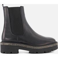 Dune Ladies PANICS Diamante-Trim Chelsea Boots Size UK 4 Flat Heel Ankle Boots