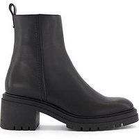 Dune Ladies POSSESSIVE Cleated Block-Heel Ankle Boots Size UK 7 Flat Heel