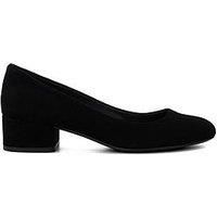 Dune Ladies Bracket Comfort Block-Heeled Courts Size UK 6 Block Heel Suede Court Shoes Black