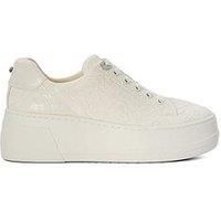 Dune London Embraced Lace Detail Platform Trainer - Ivory