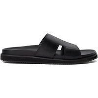 Dune Mens Insight Leather Sandals Size UK 9 Flat Heel Casual Sandals Black
