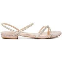 Dune Ladies NIGHTENGALE Diamante Flat Sandals Size UK 3 Flat Heel Rose Gold