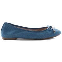 Dune London Women's 'Harping' Denim Ballet Pumps in Blue | Size: 3