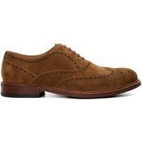 Dune Mens Solihull Wing-Tip Brogues Size UK 9 Flat Heel Suede Lace Up Shoes Tan