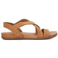 Dune London Wide Fit Landies Supersoft Comfort Sandals - Camel