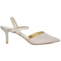 Dune London Wide Fit Classical Pointed Courts With Elasticated Straps - Gold