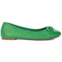 Dune Ladies Hallo Charm-Detail Ballet Shoes Size UK 3 Flat Heel Ballet Pumps Green