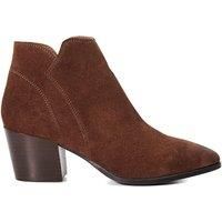 Dune Ladies PARLOR Heeled Suede Ankle Boots Size UK 8 Stacked Heel Suede