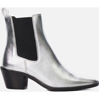 Dune London Pexas Western Ankle Boots - Silver Leather