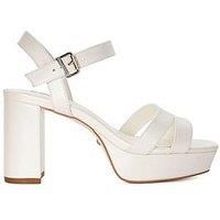 Dune Women's Molten Leather Heeled Platform Sandals - UK 7