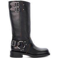 Dune Ladies TOTOE Buckle Detail Leather Knee High Boots Size UK 3 Flat Heel Black