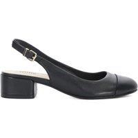 Dune Ladies CASING Leather Toe-Cap Sling-Backs Size UK 3 Block Heel Slingbacks Black