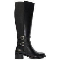 Dune London Women's 'Tatter' Leather Knee High Boots in Black | Size: 4