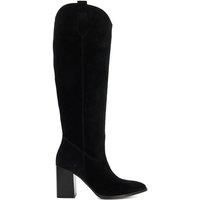 Dune London Ladies Tavern Mid Suede Knee-High Boots Size UK 5 Block Heel Suede Knee High Boots Black