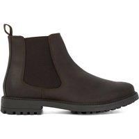Dune Mens Caspian Leather Chelsea Boots Size UK 8 Flat Heel Brown
