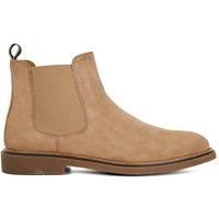 Dune Mens CONNELLS Round Toe Pull-On Boots Size UK 9 Flat Heel Suede Chelsea Boots Sand