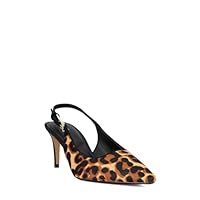 Dune Ladies Closed Mesh Detail Pointed Toe Slingback Heels Size UK 3 Stiletto Heel Slingbacks Leopard