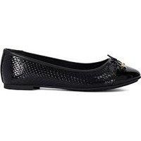 Dune Ladies Hallo Charm-Detail Ballet Shoes Size UK 3 Flat Heel Ballet Pumps Black