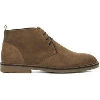 Dune London Mens CASHED Lace Detail Chukka Boots Size UK 7 Flat Heel Suede Taupe