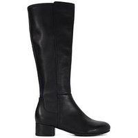 Dune London Ladies TAYLA Stretch Knee-High Boots Size UK 8 Block Heel Knee High Boots