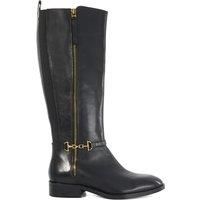 Dune London Ladies TAYLYN Riding Boots With Signature Buckle Detail Size UK 8 Flat Heel Knee High Boots