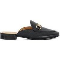 Dune London Glairing Branded Snaffle Trim Backless Loafers - Black