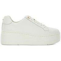 Dune London Episode 2 Leather Flatform Trainers - White