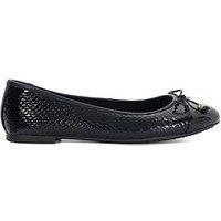 Dune Ladies Hallo Wide Fit Charm-Detail Ballet Shoes Size UK 3 Flat Heel Ballet Pumps Black