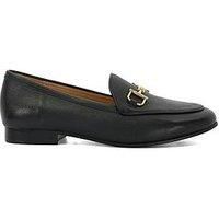 Dune London Wide Fit Glair Metal Trim Snaffle Loafer - Black