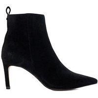 Dune London Wide Fit Obsessively Midi Heeled Ankle Boot - Black