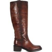 Dune Ladies TAYAN Knee High Boots Size UK 3 Block Heel Tan